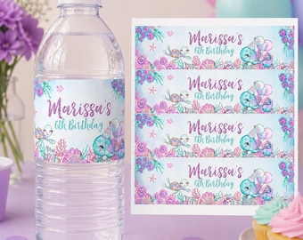 Under The Sea Birthday Water Bottle Label, Editable Template Mermaid Theme (Digital Instant Download)