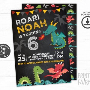 Dragon Birthday Invitation, EDITABLE, Dragon Birthday Party, Knight Invitation, Medieval Birthday Party, INSTANT DOWNLOAD