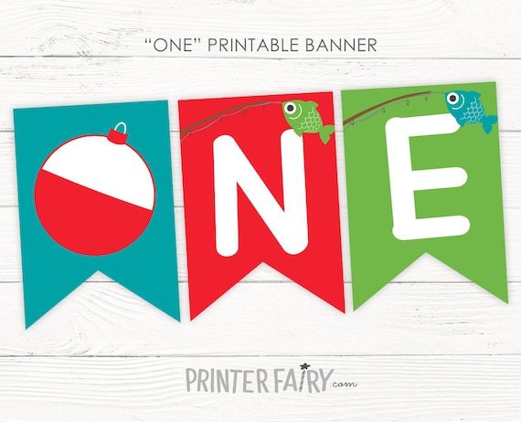 Fishing Birthday Decorations, O-fish-ally One Banner, Highchair Banner, Gone Fishing 1st Birthday Party, Fishing Banner, INSTANT DOWNLOAD Il_570xn