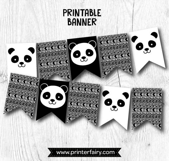 Panda Banner, Panda Birthday Party, Panda Baby Shower, Panda Decor ...