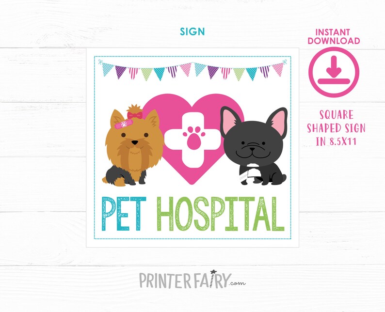 Pet Adoption Party, Pet Hospital, Puppy adoption party, Digital files, 2 prints, Instant download image 2