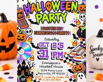 Halloween Party Invitation, Instant Download