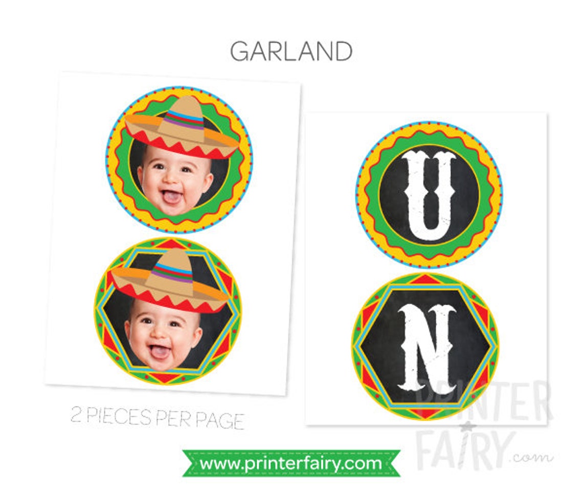 Fiesta First Birthday Cinco De Mayo PRINTABLE Decorations - Etsy