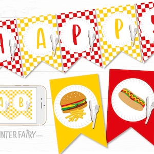 BBQ Birthday Party Banner, BBQ Party Decorations, BBQ Bunting Banner, BbQ Banner, Backyard Printable Banner, Editable, Instant Download