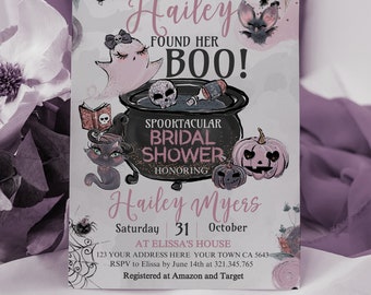Halloween Bridal Shower Party Invitation, EDITABLE, Party Brewing, Hey Boo, Halloween Party Invite, Bridal Party Invitation INSTANT DOWNLOAD