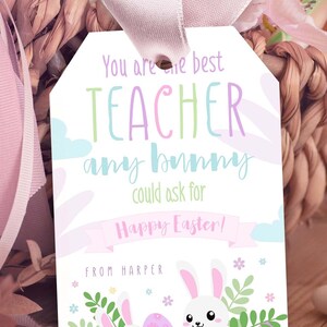 Eggcellent Teacher, Easter Teacher Gift Tag, Appreciation Tags, Editable Template, Printable Favor Tags for Teachers, Instant Download