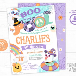 halloween pool party invitation