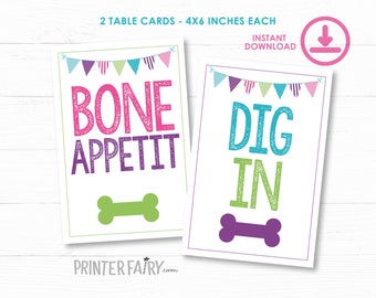 Pet Adoption Party, Pet Adoption Food Cards, Puppy adoption party, Table cards, Digital files, Instant download