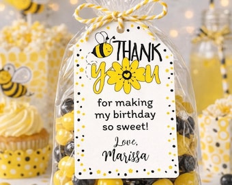 Bee Favor Tags Editable Template, Instant Download