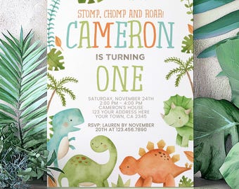 Dinosaur Invitation EDITABLE, Dinosaur Birthday Invitation, Dinosaur Birthday Party, Any age, EDIT YOURSELF Digital Invite, Instant Download