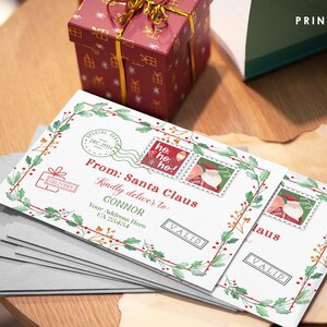 Editable Santa Envelope, North Pole Mail, Santa Claus Letter, Christmas ...