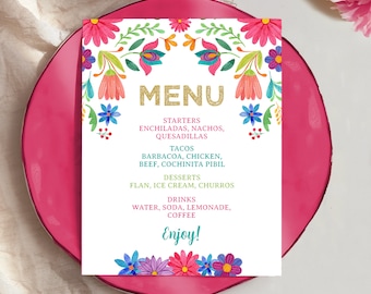 Mexican Food Menu, Editable Cinco De Mayo Party Decoration, Mexican Fiesta Theme Party, Fiesta Mexicana, Mexican Party Menu