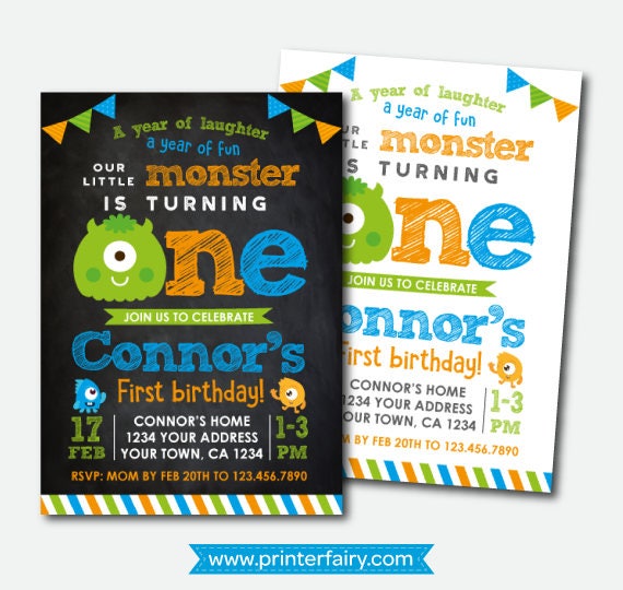 Little Monster Invitation, Monster Birthday Invitations, Monster Birthday Party, Little Monster 1st Birthday, Personalized Invitation Il_570xn