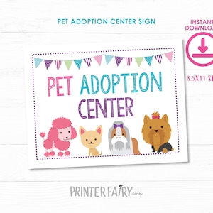Bordje voor dierenadoptiecentrum, direct downloaden