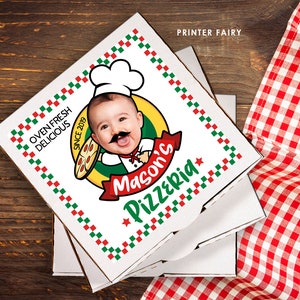 Pizza Box Label, Custom Pizza Birthday Party for any age or celebration, Italian Birthday Party, Chef Birthday, Printable Label, Party Decor