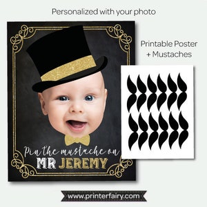 Pin the mustache game, Mr Onederful Birthday Party, Mr Onederful Games, Chalkboard Printable Sign, DIGITAL Personalized item
