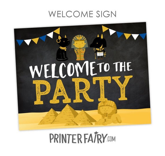 Egypt Welcome Sign, Egyptian Birthday Party, Adventure Birthday Party, Printable Sign, Instant Download Il_570xn