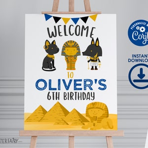 Egypt Welcome Sign, Egyptian Birthday Party, Adventure Birthday Party, Printable Sign, Instant Download image 1