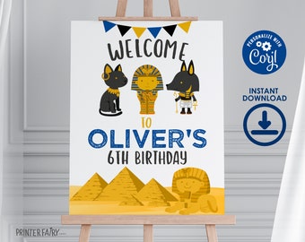 Egypt Welcome Sign, Egyptian Birthday Party, Adventure Birthday Party, Printable Sign, Instant Download