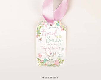 Easter Gift Tags for Friends, Editable Favor Tag, Eggcellent Friend, Easter Tag Template, Egg Hunt Favor Tag, Instant Download