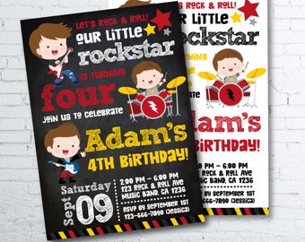 Rockstar Invitation, Rockstar Invitation Boy, Guitar Invitation, Music Invitation, Digital Printable Invitation, 2 options, DIGITAL