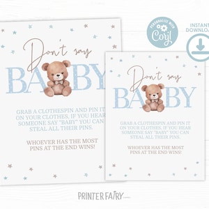 Bear Party Menu, Editable, Bearly Wait Baby Shower Dinner Menu, Bear Party Food Table Sign, Baby Sprinkle Printable Menu, Bear Seating Chart