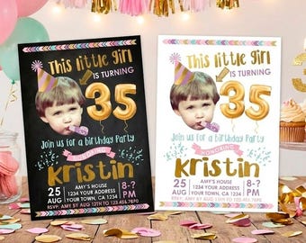 Adult Birthday Invitation Personalized with Photo for any age, Digital Printable Design