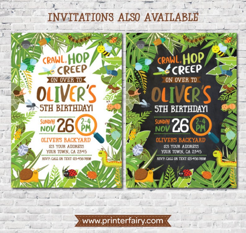 DIGITAL Insects Party Package Outdoor Birthday Party Instant Download Creepy Crawlers Printable Party Pack