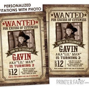 Wanted Poster Invitation Western Birthday Invitation With - Etsy