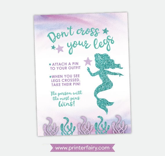 Don T Cross Your Legs Game Mermaid Baby Shower Games Printable