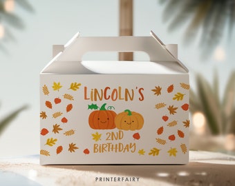 Little Pumpkin Birthday Party Favor Box Label, EDITABLE  Autumn Birthday Party Treat Box Label, DIGITAL Fall Pumpkin Patch Party Decoration