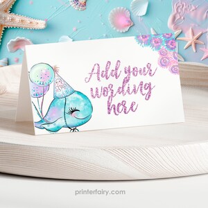Under The Sea Birthday Party Food Tents, Ocean Theme Party Decorations, Birthday Party Food Table Labels, Editable, Instant Download