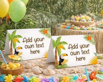 Modèle modifiable de tentes de nourriture de Luau, décoration de fête hawaïenne, TÉLÉCHARGEMENT IMMÉDIAT