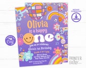 Disco First Birthday Party Invitation, Disco Dance Party, Disco Invitation, Disco Birthday Invitation, 70s Party Retro Birthday Party Groovy Il_170x135