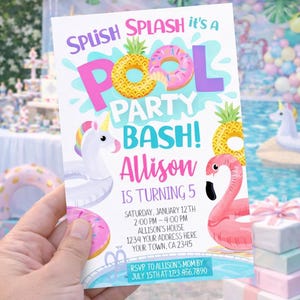 Pool Party Einladung EDITIERBARE Vorlage für jedes Alter, SOFORTIGER DOWNLOAD