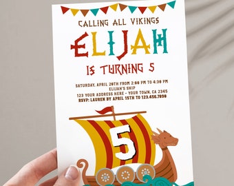 Viking Invitation, EDITABLE, Viking Birthday Party, Dragon Party, Any Age, EDIT YOURSELF Digital Invite, Dragon Invitation