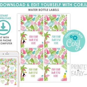 Luau Food Tents, EDITABLE, Hawaiian Food Labels, Beach Birthday Party ...