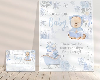 Teddy Bear Books for Baby Sign, Winter Wonderland Baby Shower, We Can Bearly Wait, Baby Sprinkle Decoration, Girl And Boy Baby Shower