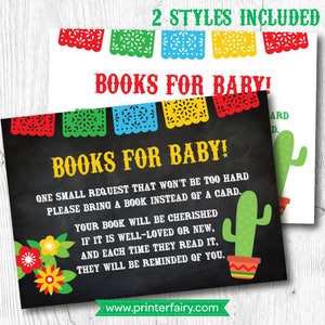 Fiesta Baby Shower, Fiesta Books For Baby Insert, DIGITAL, INSTANT DOWNLOAD