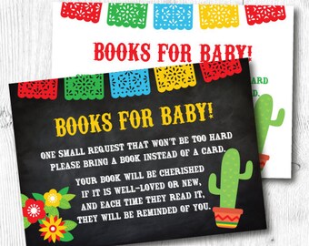 Fiesta Baby Shower, Fiesta Books For Baby Insert, DIGITAL, INSTANT DOWNLOAD