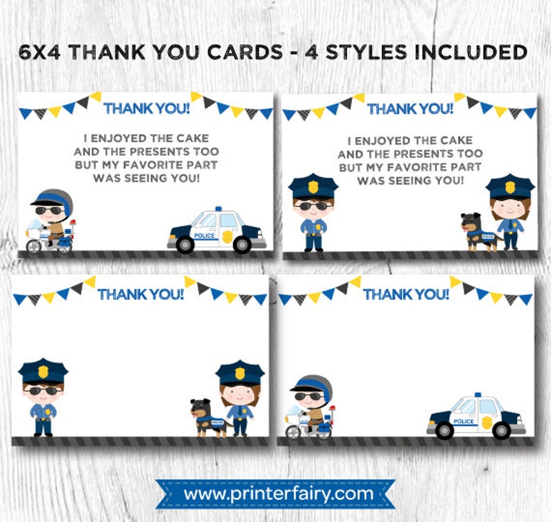 How To Thank A Police Officer With A Free Police Printable Free Printable Thank You Cards For