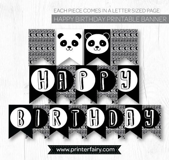Panda Banner Panda Birthday Party Panda Baby Shower Panda