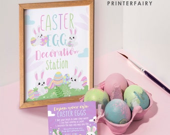 Paint Your Own Egg, Easter Party Activities, Easter Games, Egg Hunt Printables, Easter Sign, Instant Download