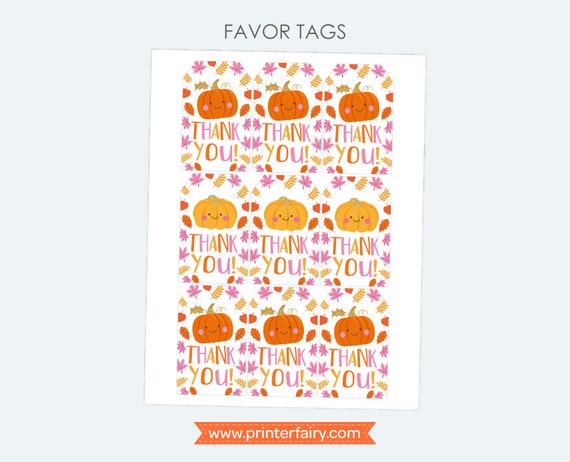 Little Pumpkin Favor Tags, Girls Birthday Party, Thank You Tags, Pumpkin Patch, Printable Favor Tags, Instant Download, DIGITAL Il_570xn