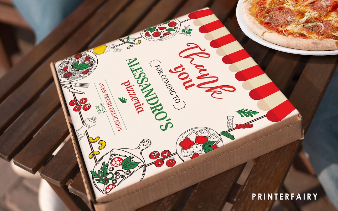 Customizable Pizza Box Label Pizza Box Printable Label, Italian Birthday Party Decor (editable) - Etsy