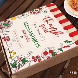 Pizza Box Printable Label, Spaghetti Birthday Party, Italian Party, Chef Birthday Party, Personalized Printable Label, Pasta Party Decor