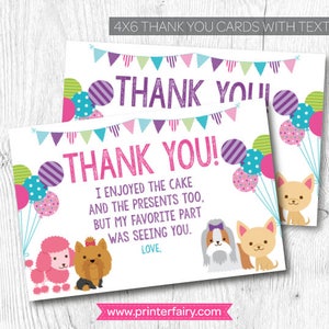 Pet Adoption Party, Puppy thank you cards, Puppy birthday, Dog birthday, Digital files, Instant download image 2