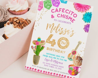 Fiesta 40 Invitation, Editable for ANY AGE Mexican Fiesta Party Invite, Cinco de Mayo Digital Birthday Invitation, Instant Download