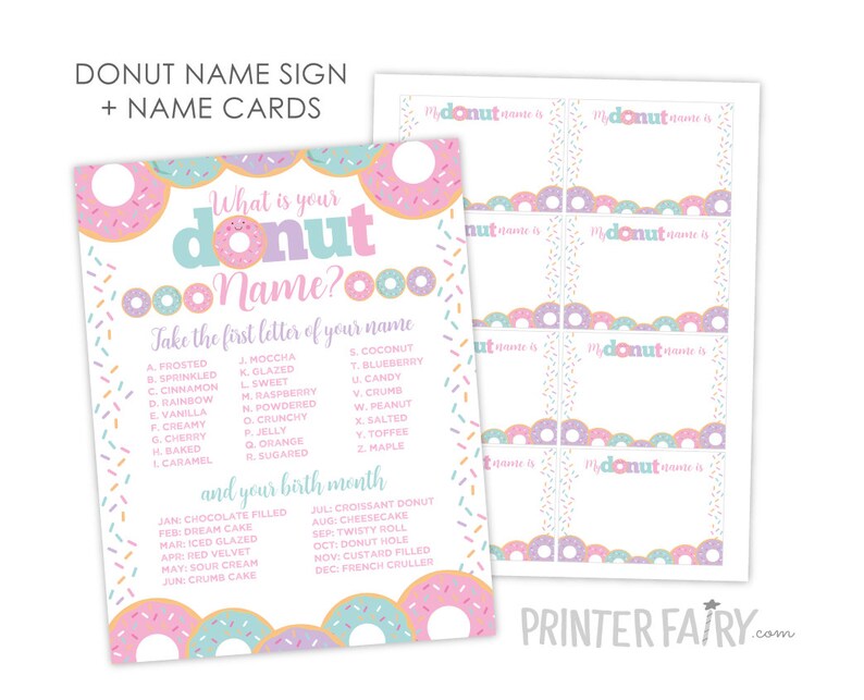 what is your donut name donut birthday party birthday etsy