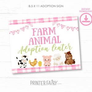 Farm Animals Adoption, Farm Birthday Party, Adopt a Farm Animal, Pet Adoption Party, Barnyard Birthday Games, INSTANT DOWNLOAD image 3